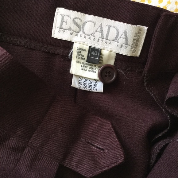 ⬇️🌻Vintage 80s Escada Burgundy Wool Trousers🌻 - Picture 5 of 8